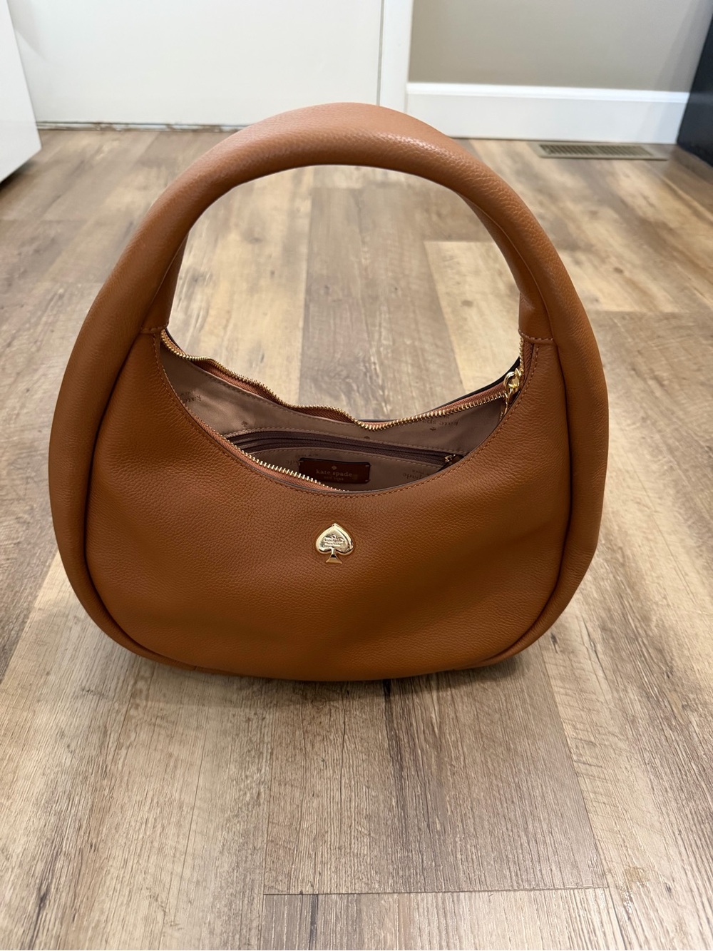 Kate Spade Chestnut Leather Cresent Bag